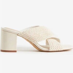 H&M Crochet Square-Toe Crossover Mules in Oatmeal size 40 😍😍😍 worn 1x